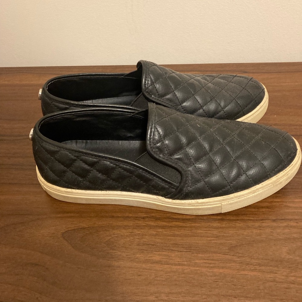 Steve Madden Quilted Black Slip-On Sneakers